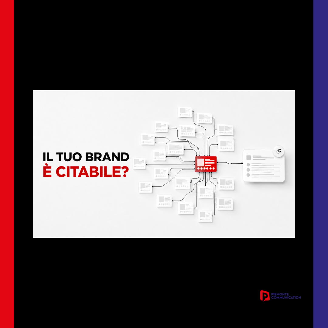 Fonti digitali collegate a una risposta AI con la domanda “Il tuo brand è citabile?”